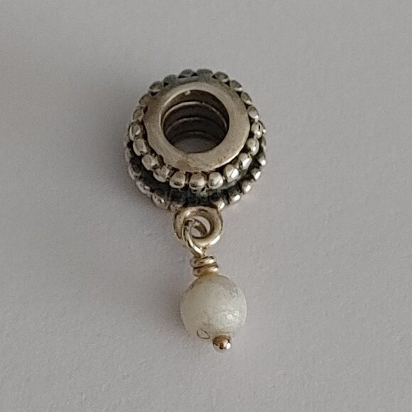 PANDORA Pearl Dangle Charm - Picture 1 of 4